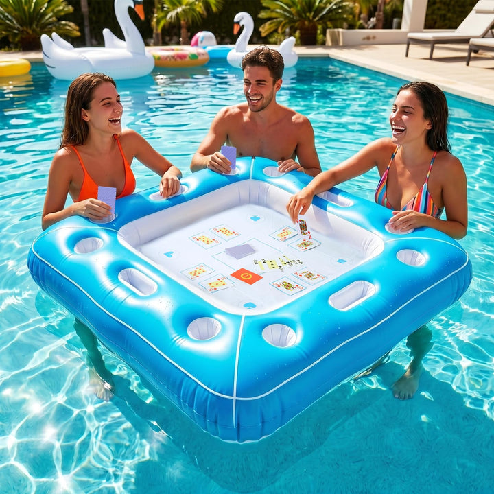 grosser schwimmender Tisch für Pool aufblasbarer schwimmender Pokertisch für Erwachsene Strand Somme