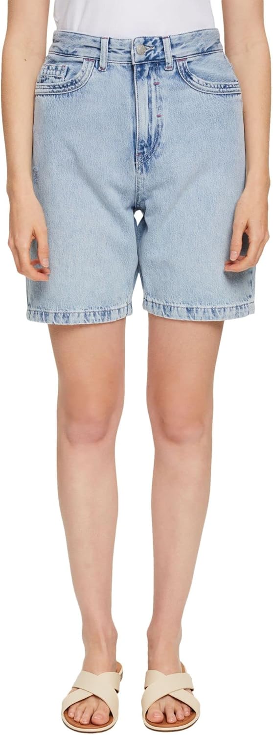 ESPRIT Damen Jeans-Shorts 30 903/Blue Light Wash, 30 903/Blue Light Wash