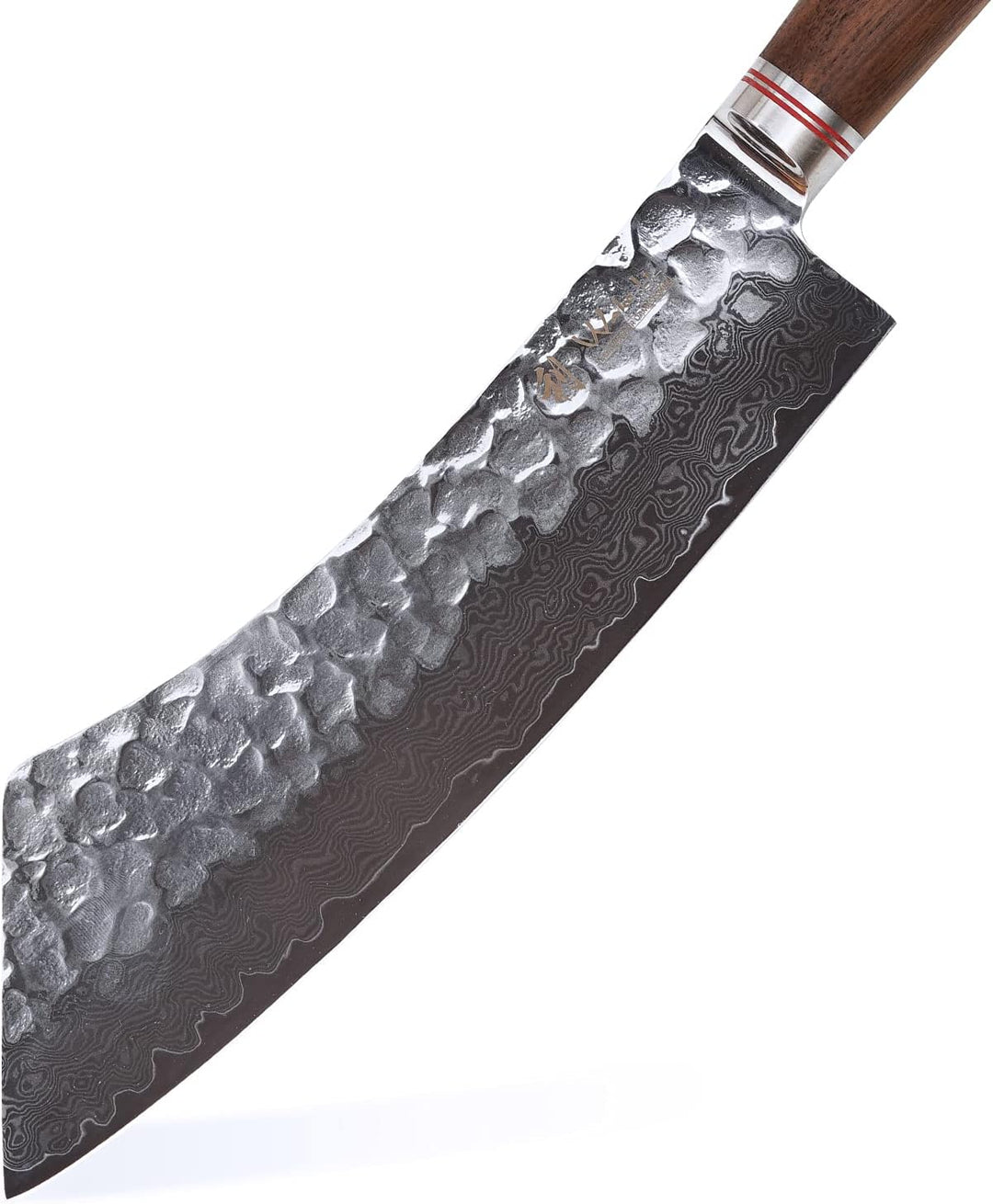 Wakoli Nussbaum Damastmesser Blockmesser japanischer Stil extrem scharfe 23,50 cm Klinge aus 67 Lage