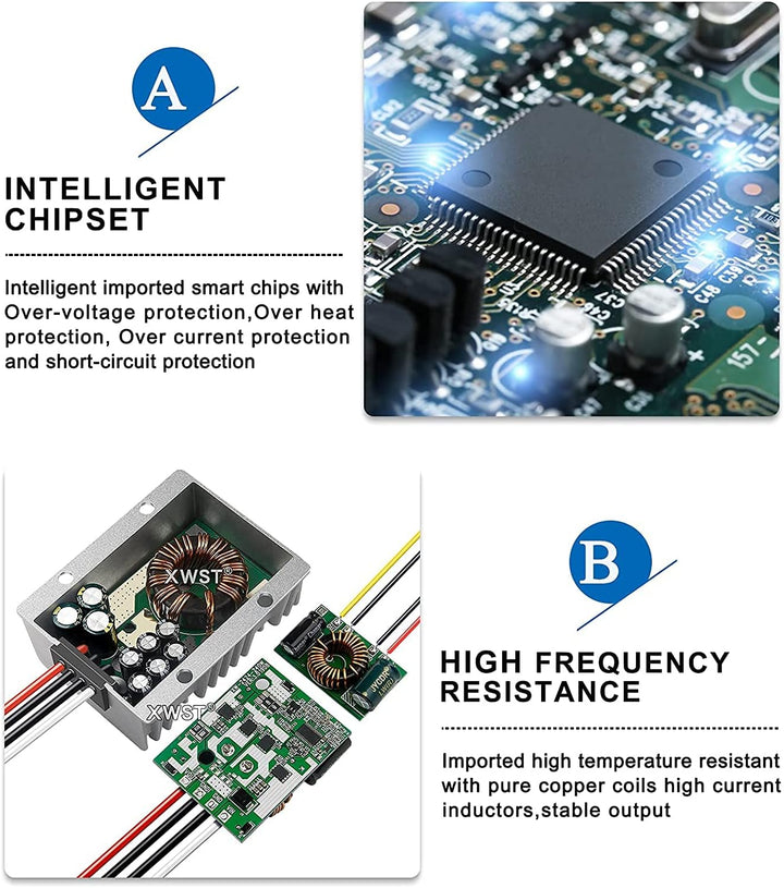 DC 9-36V 12V 24V auf DC 24V Boost Buck Converter Spannungswandler 20A 480W Wechselrichter Auto Netzt