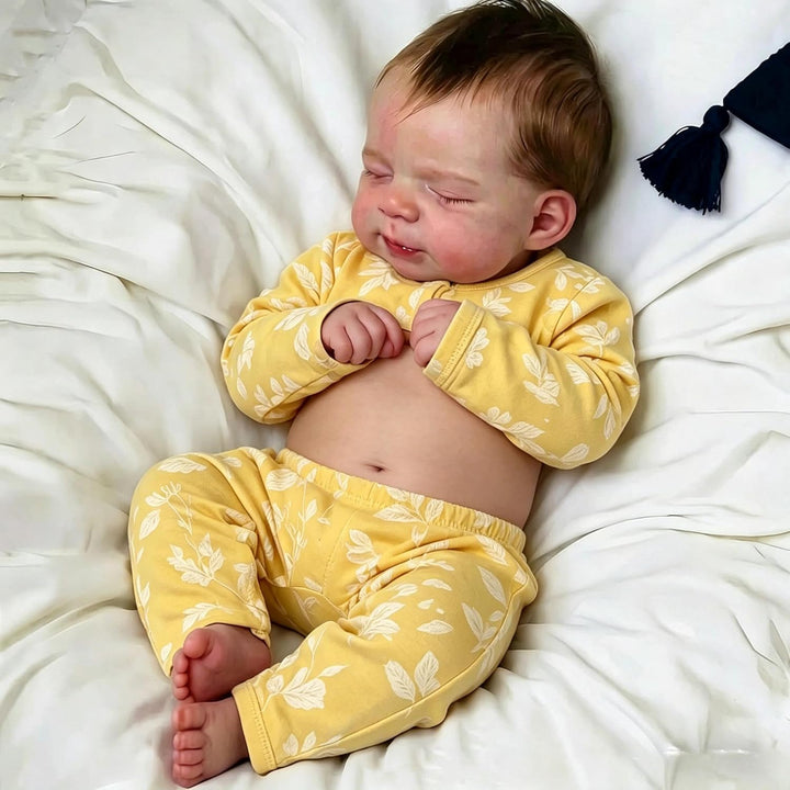 Zero pam Reborn Baby Puppen Vollsilikon Lebensecht-48CM Silikon Baby Junge Mit Haaren, Echte Baby Pu