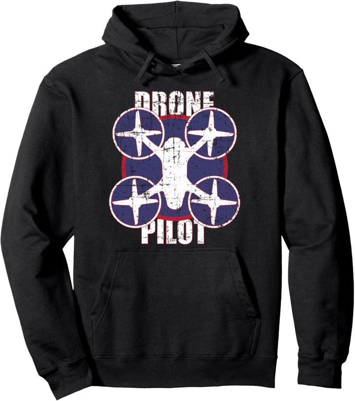 Racer RC Quadrocopter Drohne Pilot US Flaggen Farben Pullover Hoodie