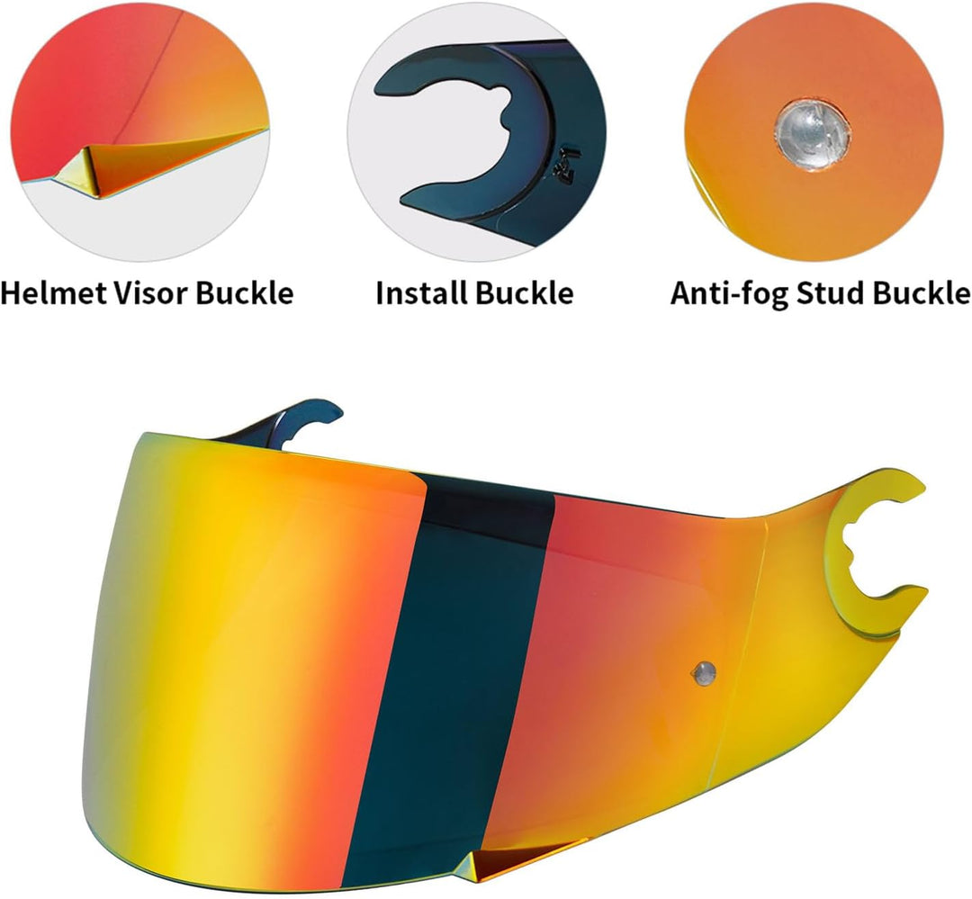 Motorradhelm Visier für Shark D Skwal D-Skwal 2 Spartan Carbon,Helmvisier Motorrad Windschutz Helm O