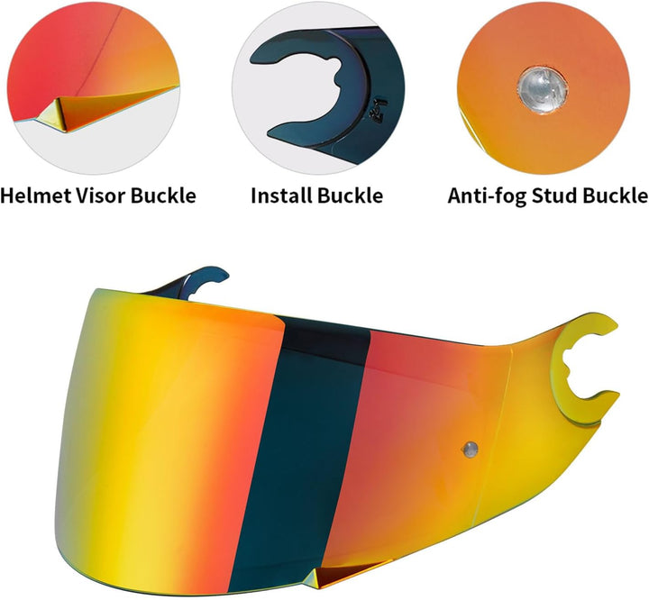 Motorradhelm Visier für Shark D Skwal D-Skwal 2 Spartan Carbon,Helmvisier Motorrad Windschutz Helm O