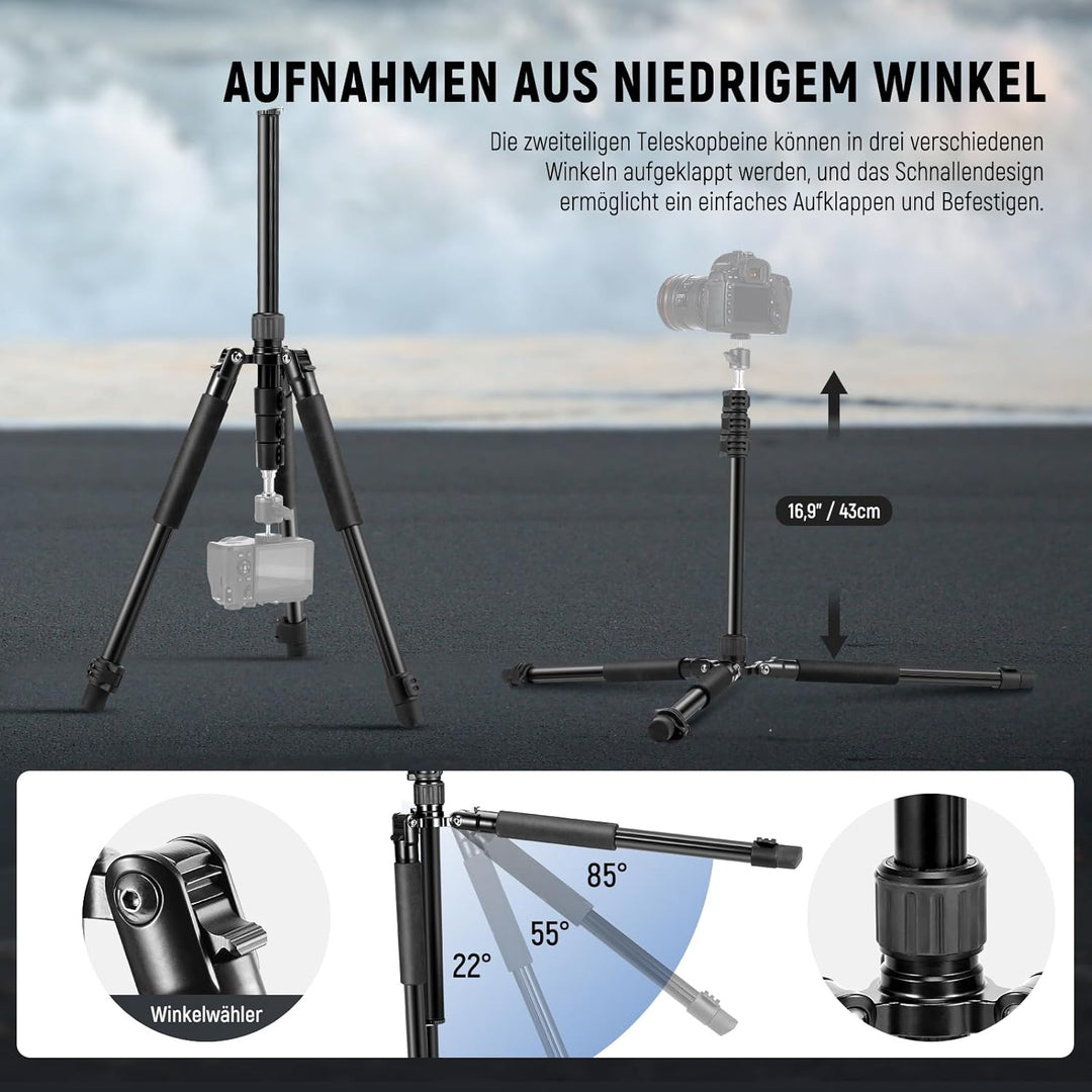 NEEWER Fotografie Licht Stand, 1.5-6.4ft/47-195cm Aluminium Reversible Studio Beleuchtung Stativ, Po