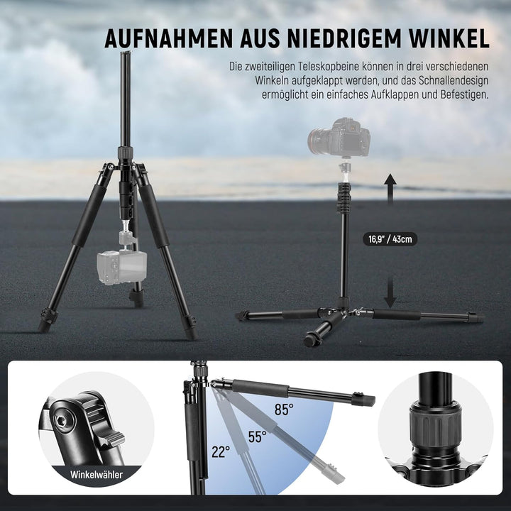 NEEWER Fotografie Licht Stand, 1.5-6.4ft/47-195cm Aluminium Reversible Studio Beleuchtung Stativ, Po