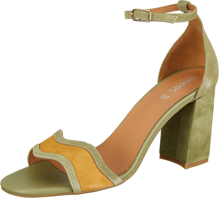 Geox Damen D New Eraklia 80 Sandal 38 EU Pistachio Mustard, 38 EU Pistachio Mustard