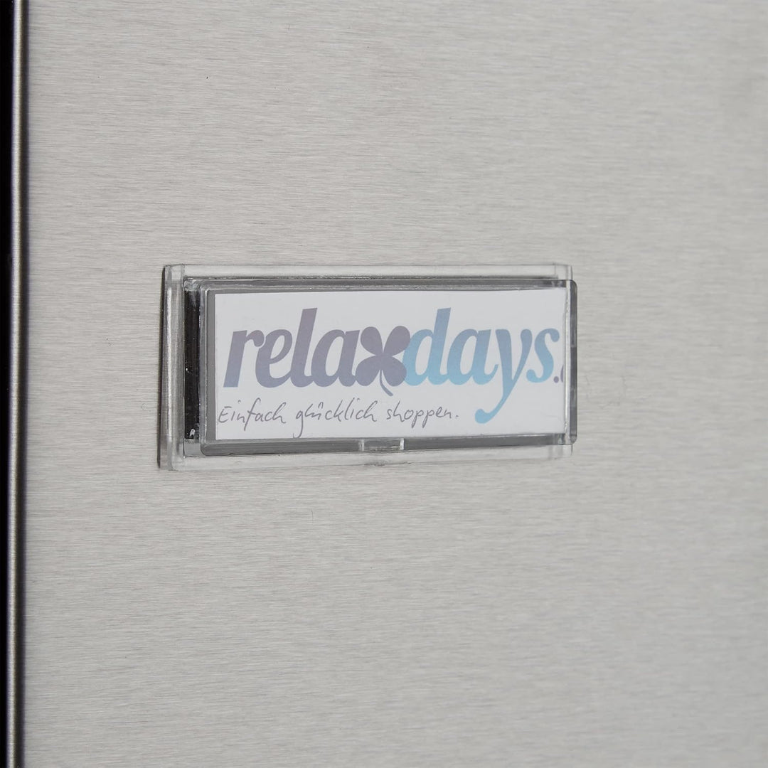 Relaxdays Briefkasten Edelstahl mit Zeitungsfach, Namensschild, Sichtfenster, HxBxT: 42 x 35 x 12,5
