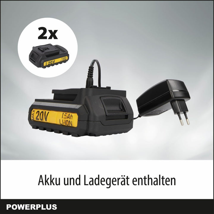 Powerplus Akku Schrauber & Bohrer POWX00435 - Akku-Schraubendreher und Akkubohrer, 20 V, inkl. 2 x 1