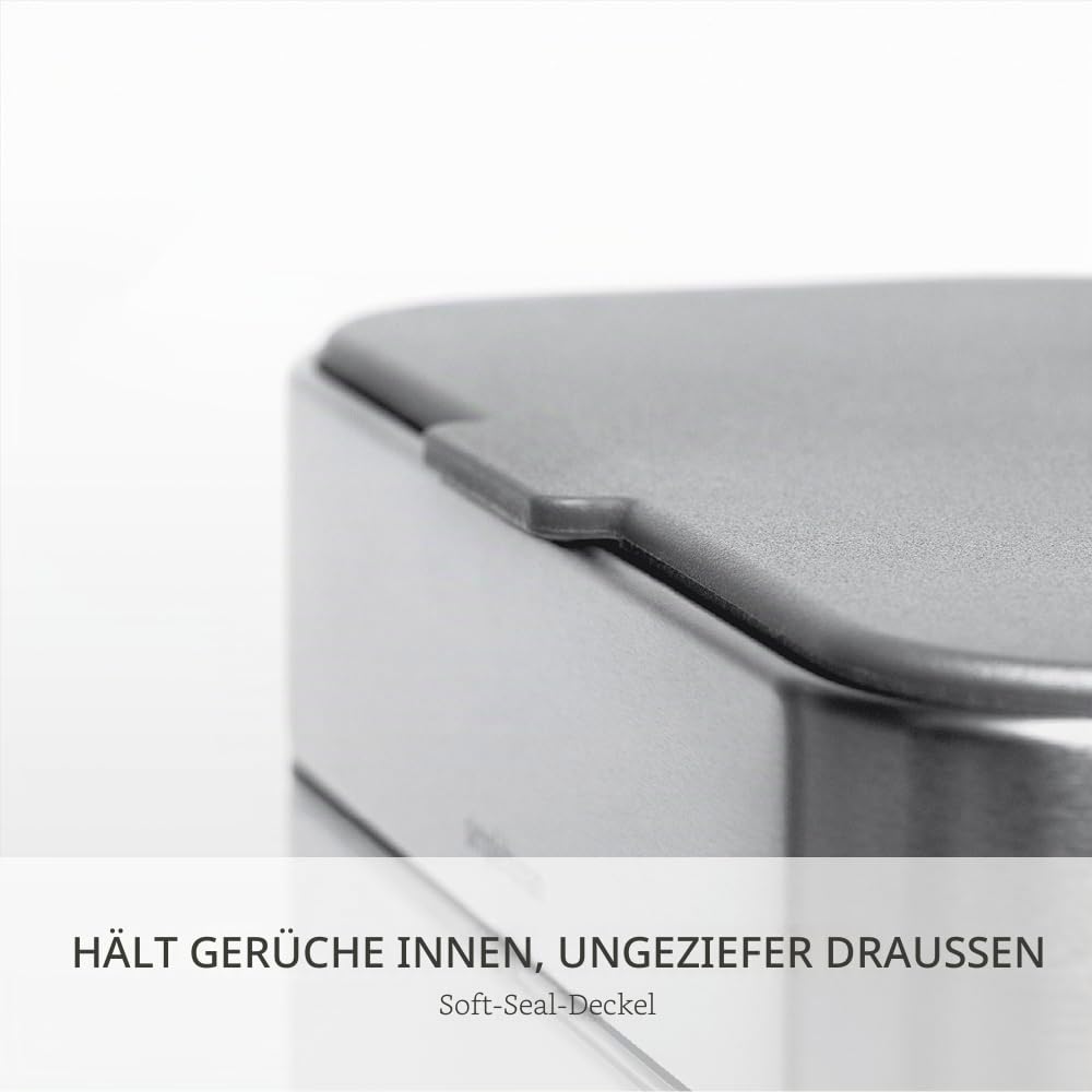 Simplehuman CW1645 4 Liter, Kompost-Caddy, Komposteimer für Küche mit Deckel, gebürsteter Stahl, 5 J