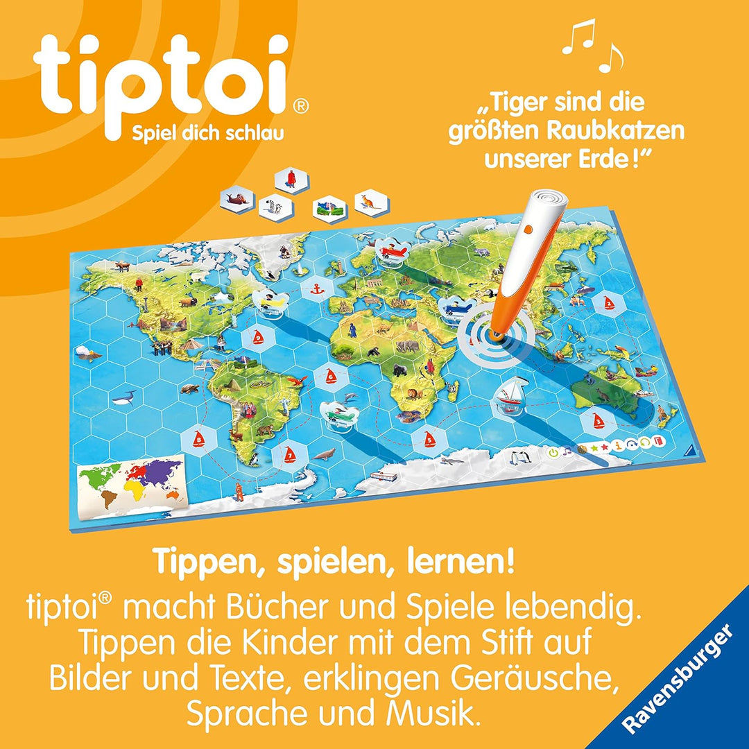 Ravensburger tiptoi Spiel 00117 Unsere Reise um die Welt - Lernspiel ab 4 Jahren, lehrreiches Geogra