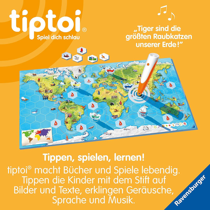 Ravensburger tiptoi Spiel 00117 Unsere Reise um die Welt - Lernspiel ab 4 Jahren, lehrreiches Geogra