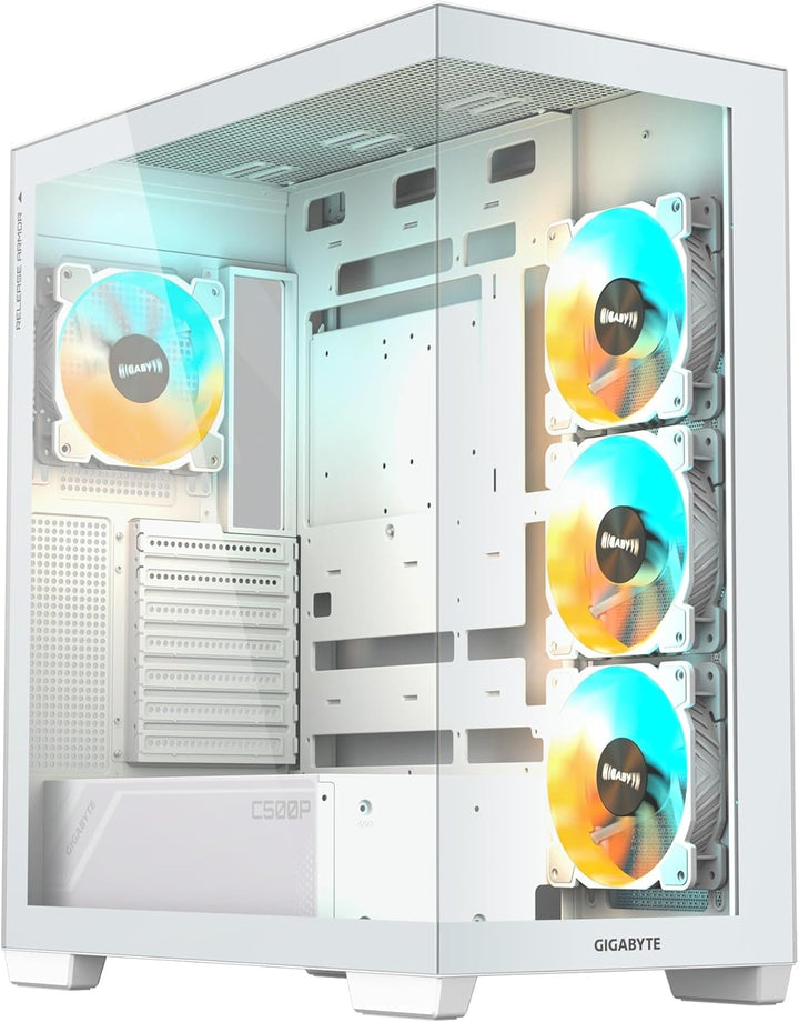 Gigabyte C500 Panoramic Stealth ATX Mid Tower gehärtetes Glas RGB Fusion PC-Gehäuse - Schwarz - GB-C