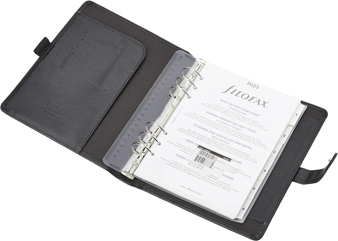 Filofax A5 Saffiano Organizer, Schwarz, Schwarz