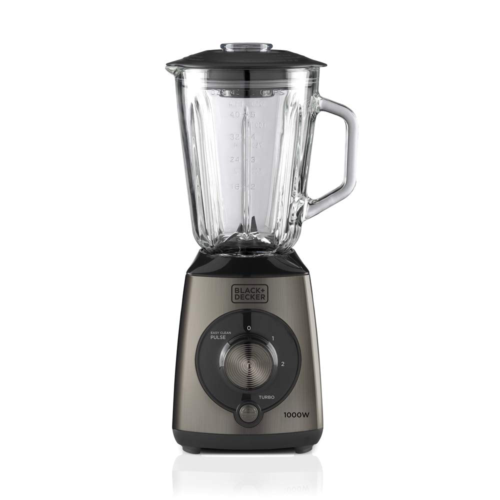 Black + Decker Standmixer, Puls-Funktion, Gefäss aus Kunststoff mit 1,5 l, 4-schneidige Edelstahlkli