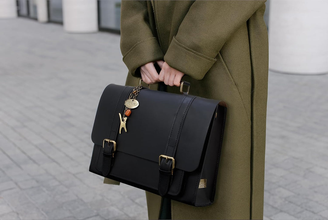 Catwalk Collection Handbags - Damen Leder Messenger Tasche - Arbeitstasche Mittelgross - Aktentasche