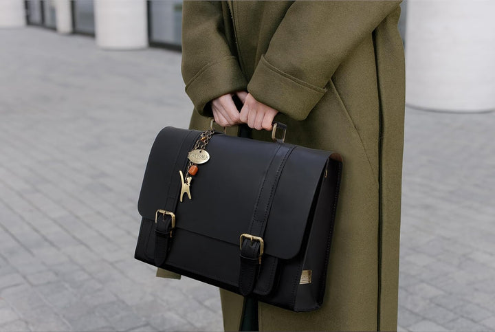 Catwalk Collection Handbags - Damen Leder Messenger Tasche - Arbeitstasche Mittelgross - Aktentasche
