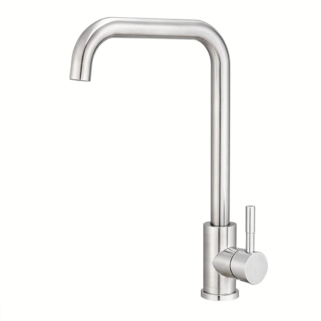 GENBONS Wasserhahn Küche, Küchenarmatur aus Edelstahl, 360° drehbarer L-förmiger Einhebelmischer, Ei