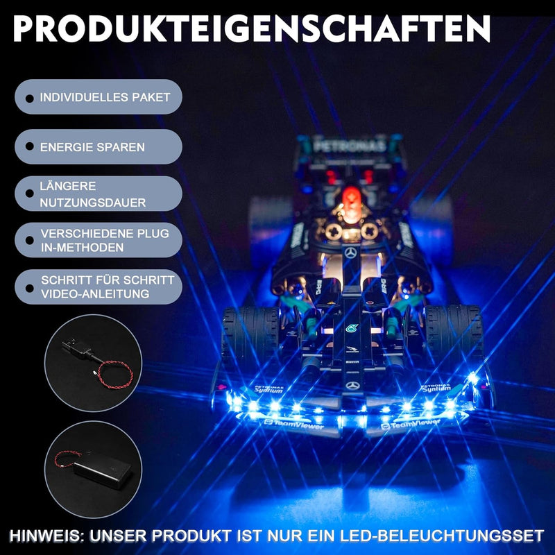 Led Licht Set Kompatibel mit Lego Mercedes-AMG F1 W14 E Performance Pull-Back (Kein Modell), Dekorat