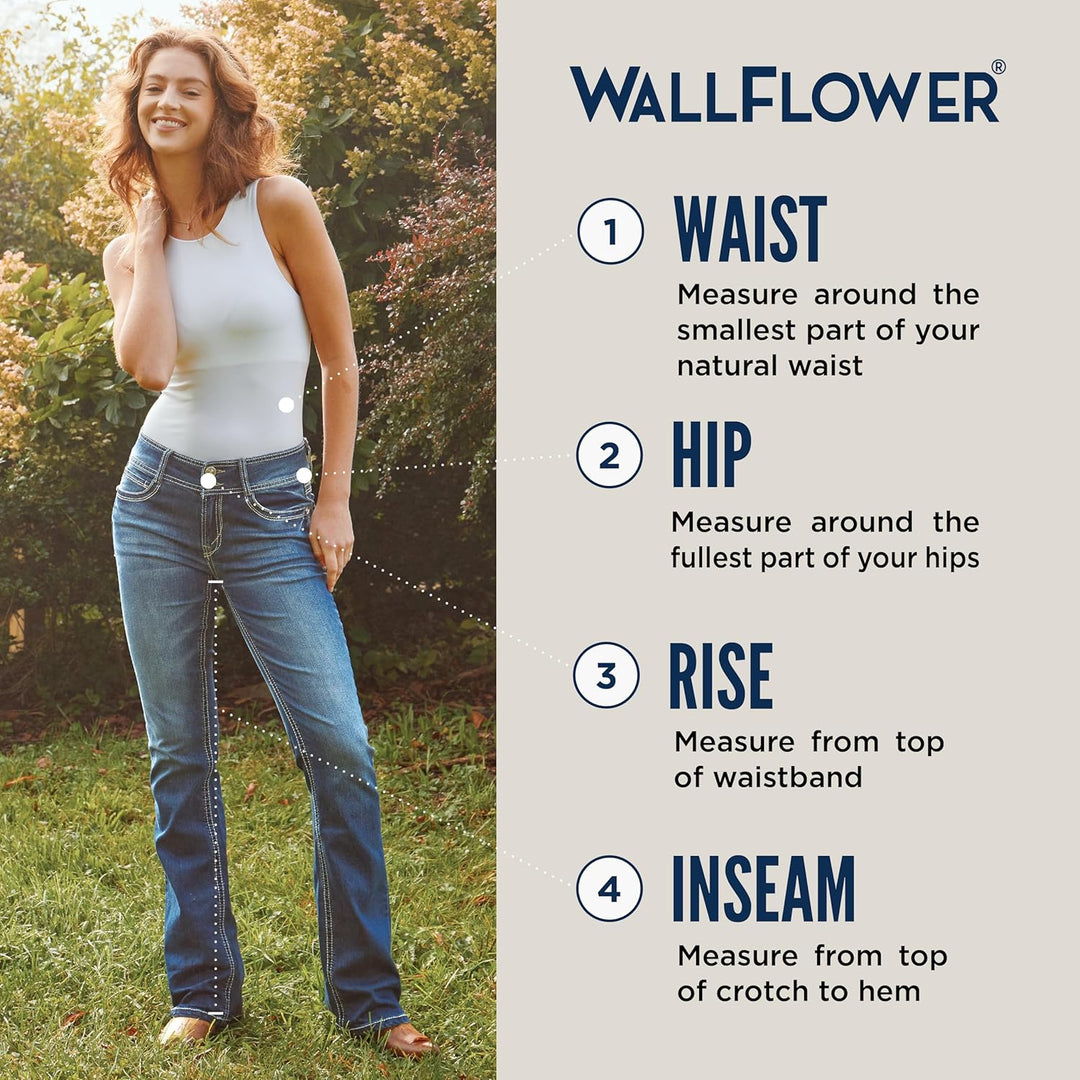 WallFlower Damen Instastretch Luscious Curvy Bootcut Jeans Standard 0 Andrea, 0 Andrea