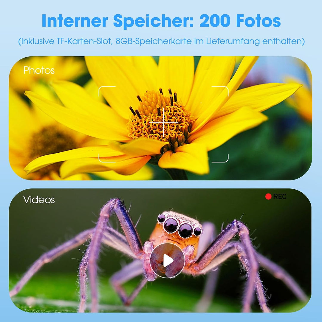 Mikroskop für Kinder - Digital Lupe Kinder mit 2-Zoll LCD HD Bildschirm, Handy Kinderkamera Microsco