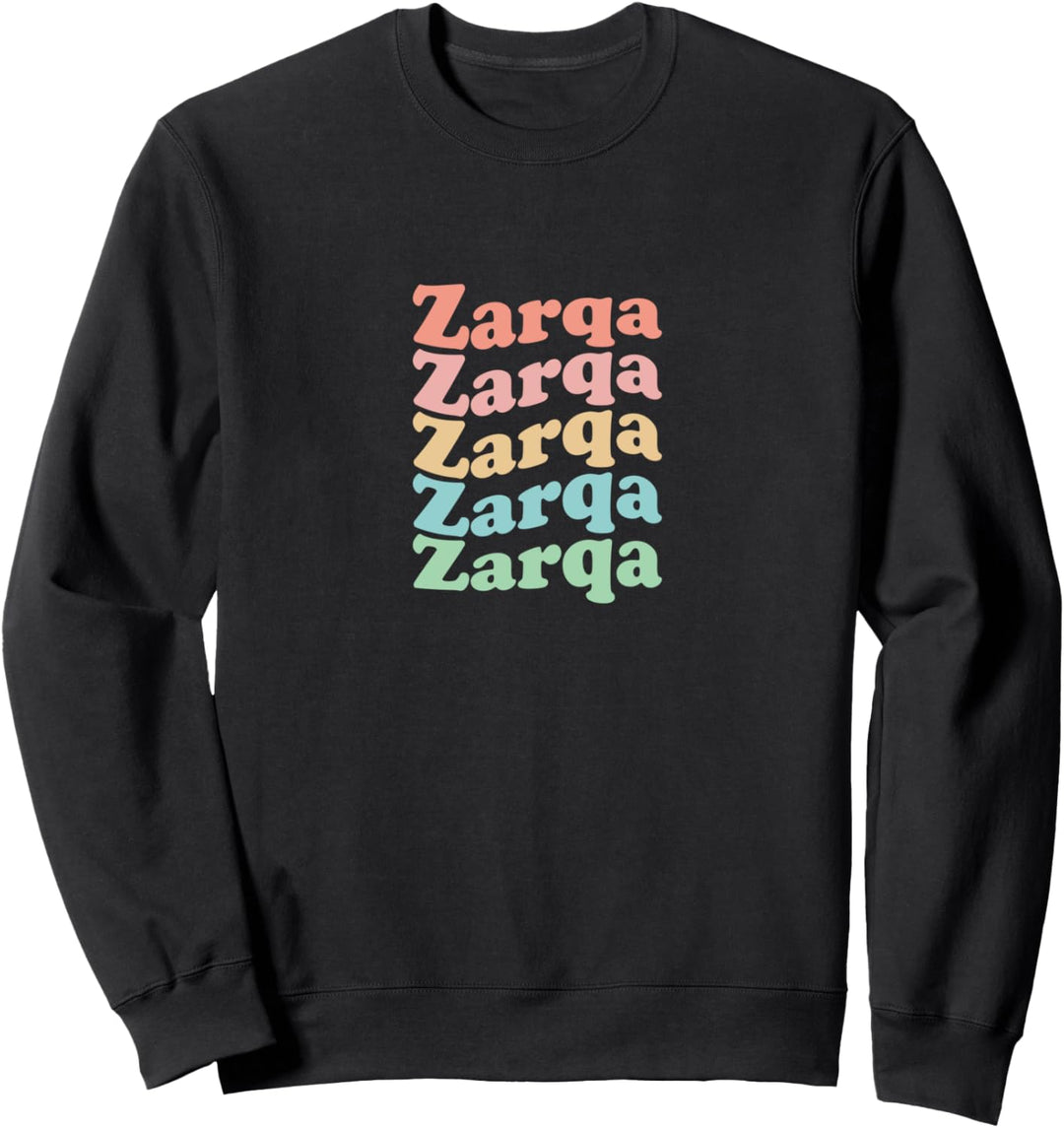 Vintage 70er Jahre Jordan Hippie City - Retro Zarqa Sweatshirt