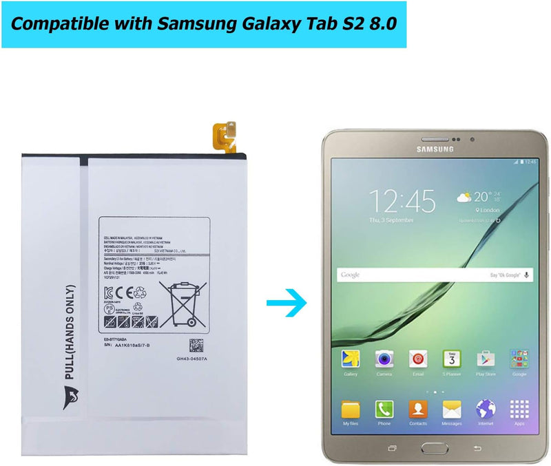 Vvsialeek EB-BT710ABE Ersatz Akku Kompatibel Für Samsung Galaxy Tab S2 8,0 LTE-A SM-T710 SM-T715 SM-