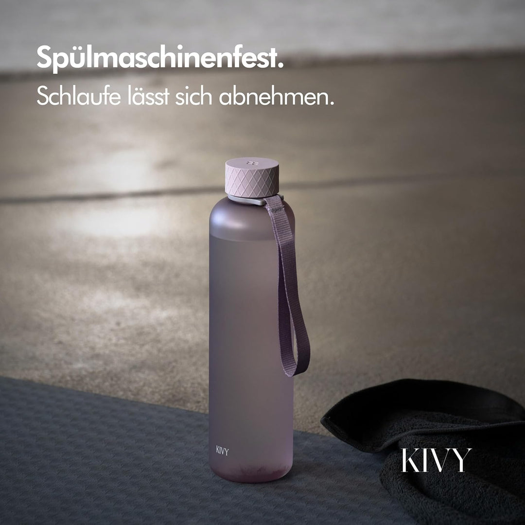 KIVY Trinkflasche Tritan 1l - Kohlensäure geeignet & Auslaufsicher - Für Sport, Schule & Büro- Trink