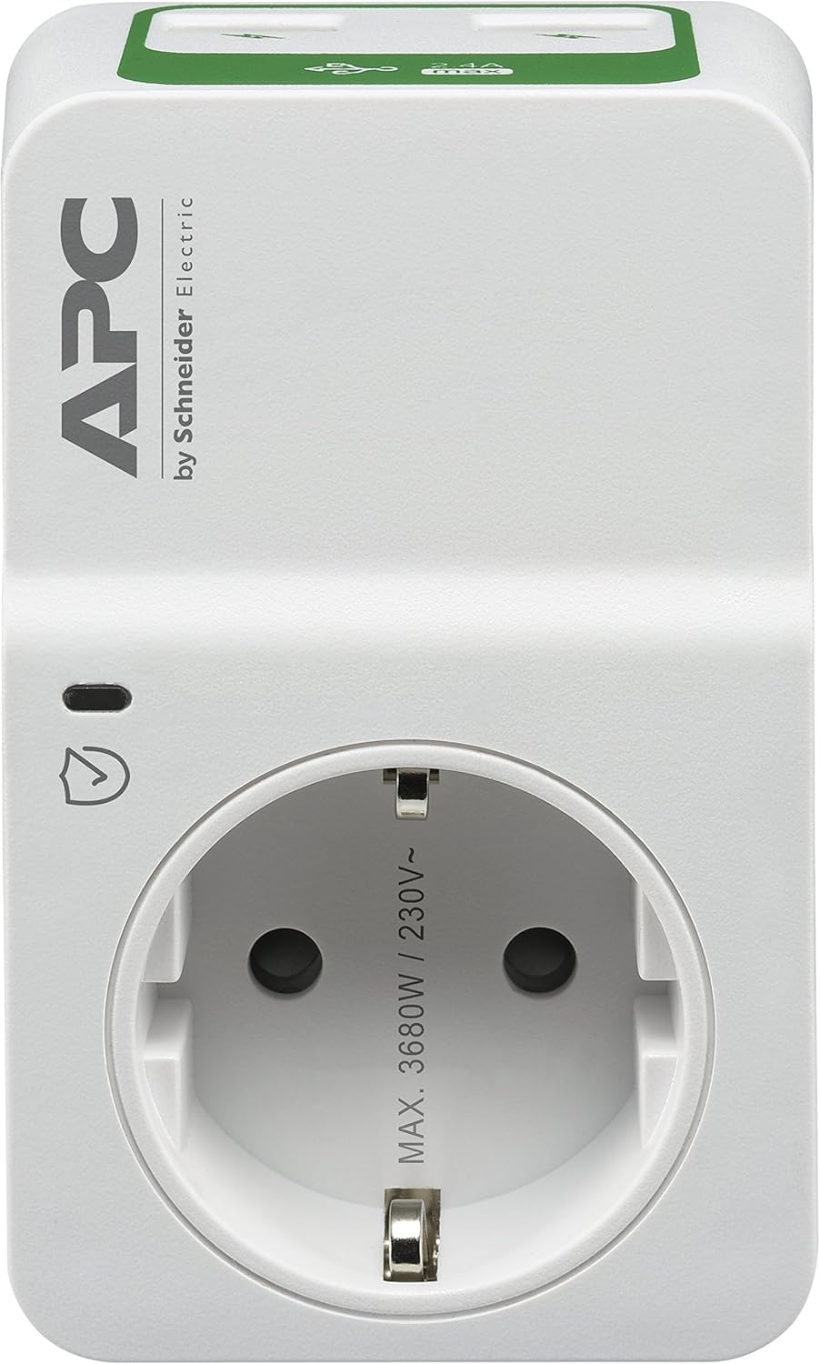 APC-Surge Protector - PM1WU2-GR - Steckdosenadapter mit Überspannungsschutz (1 Stecker Schuko, 2 USB