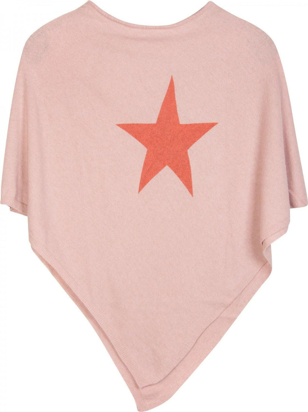 styleBREAKER weicher Feinstrick Poncho mit aufgedrucktem Glitzer-Stern, Rundhals, Damen 08010028, Fa