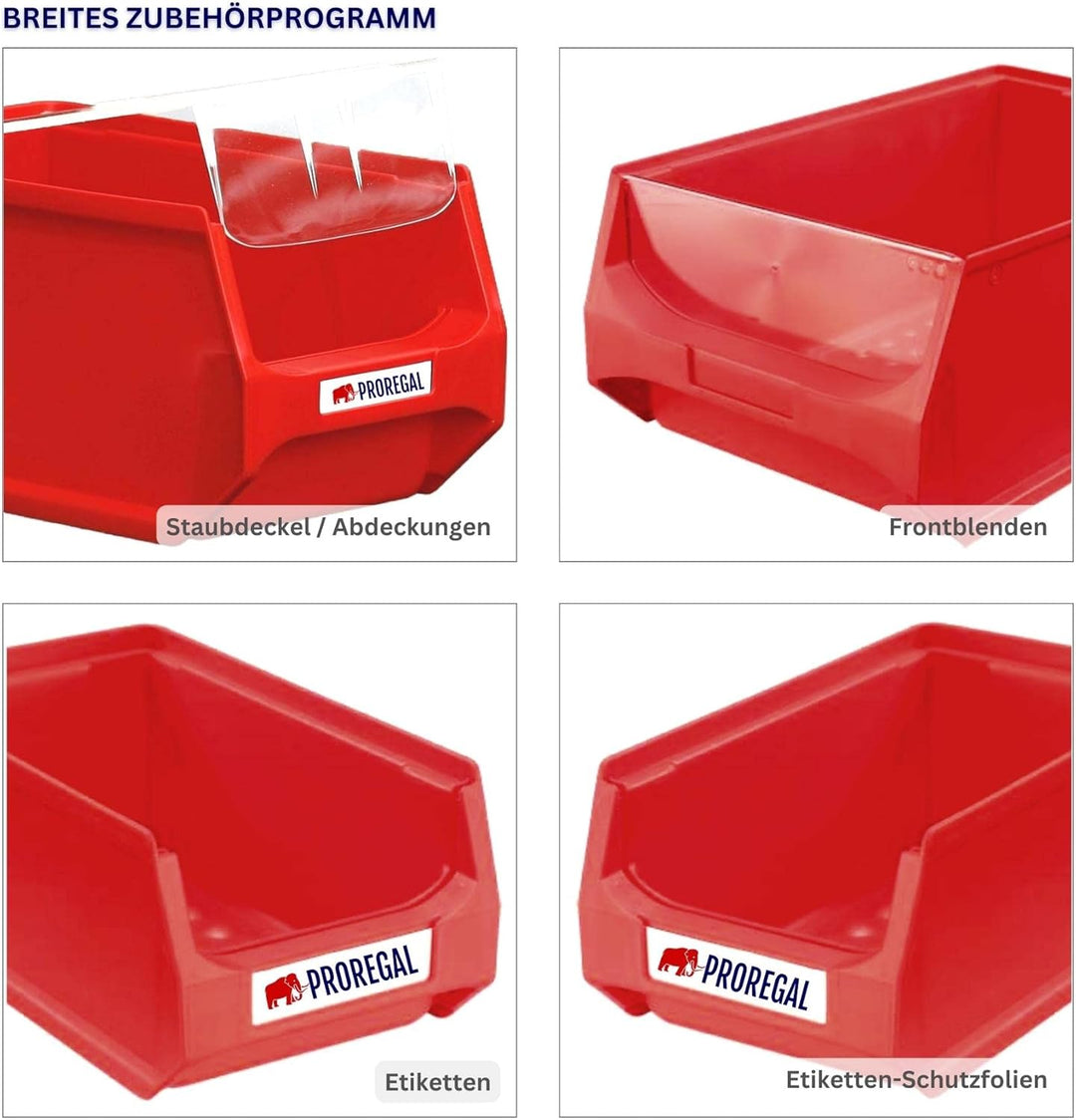 SparSet 10x Graue Sichtlagerbox 3.0 mit Abdeckung | HxBxT 12,5x14,5x23,5cm | 2,8 Liter | Sichtlagerb