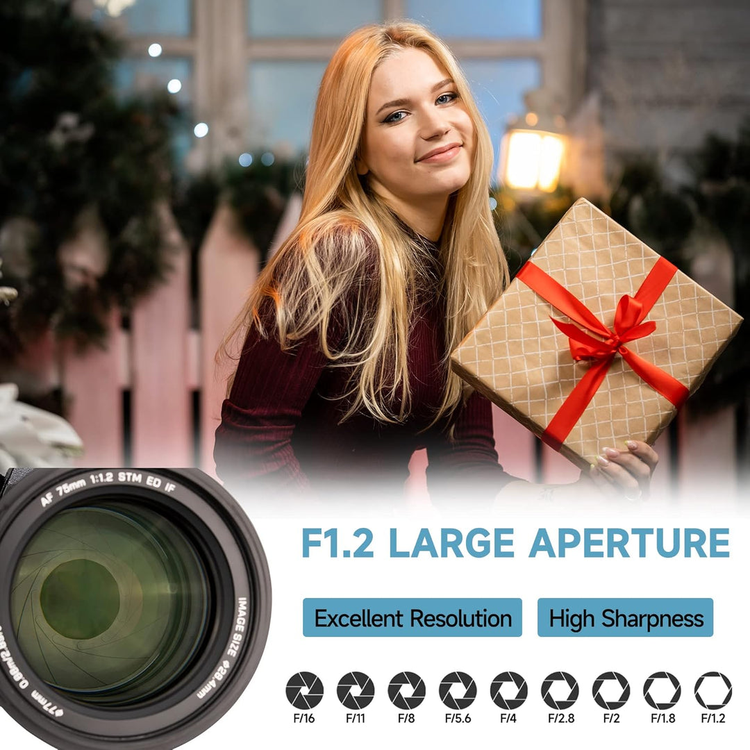 VILTROX 75mm f/1.2 XF-Objektiv für Fuji-X-Mount, F1.2 Weitwinkel-APS-C-Festbrennweitenobjektiv für F