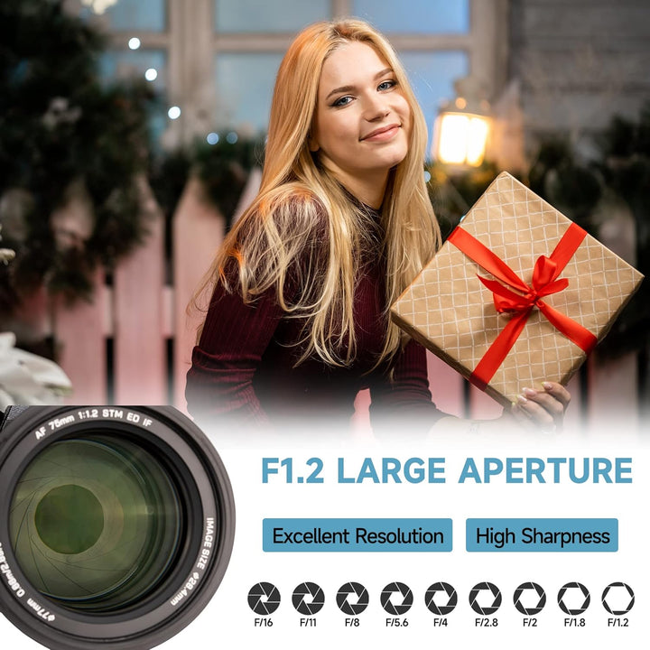 VILTROX 75mm f/1.2 XF-Objektiv für Fuji-X-Mount, F1.2 Weitwinkel-APS-C-Festbrennweitenobjektiv für F