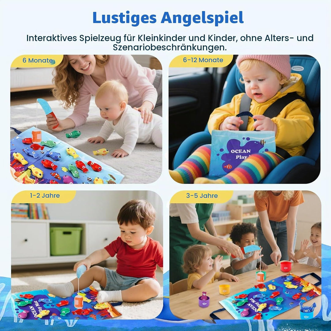 Baby Spielzeug ab 1 2 3 Jahr, Montessori Sensorik Angelspielzeug ab 1–3, Angelspiel für Kinder 6 12
