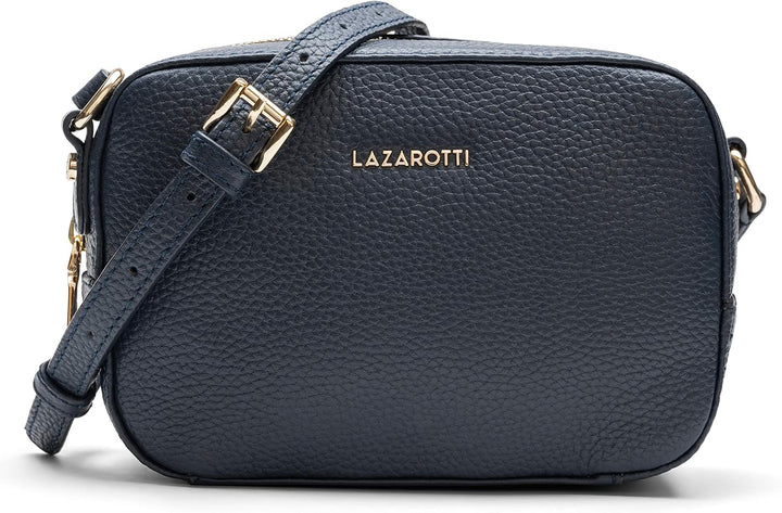 Lazarotti Bologna Leder Umhängetasche Damen | längenverstellbarer Schultergurt | mittelgrosse Crossb