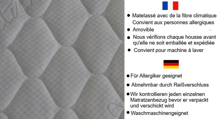 Matratzenbezug 80 x 200 cm. Matratzenschoner versteppt (weiss, 80 x 200 x 4 cm) Weiss 80 x 200 x 4 c