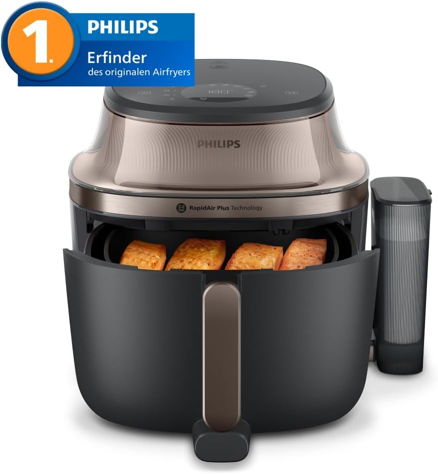 Philips Steam Airfryer 5000 Series Heissluftfritteuse mit Dampfgar-Funktion, Steam, Airfry, SteamFry