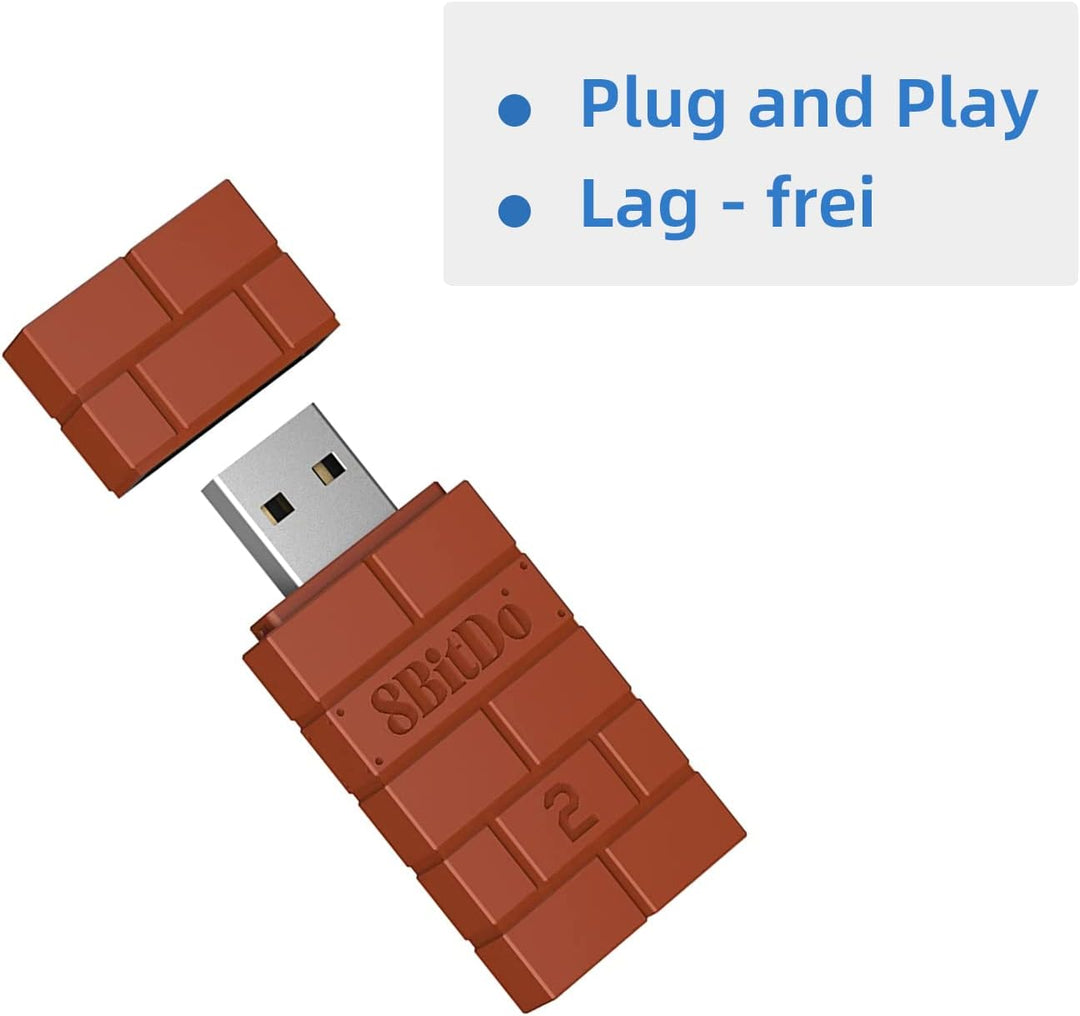 Mcbazel 8Bitdo USB Wireless Adapter 2 mit OTG Adapter Zubehör für Switch OLED/Switch, Windows, Mac &