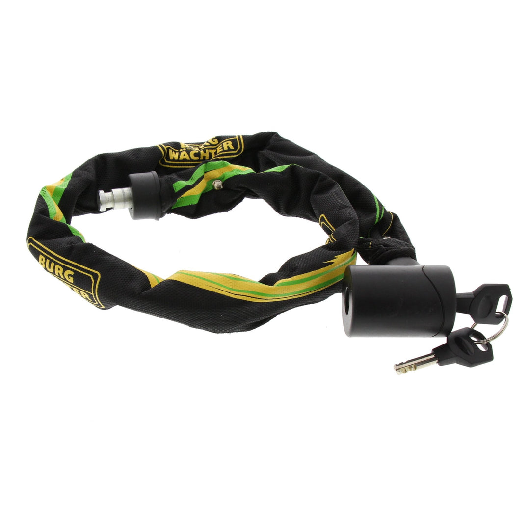 Burg Wächter Gehärtete Vierkantkette 6 mm stark mit integriertem Zylinderschloss, Textilummantelung,