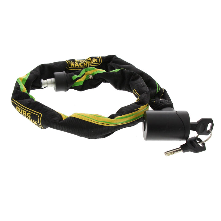 Burg Wächter Gehärtete Vierkantkette 6 mm stark mit integriertem Zylinderschloss, Textilummantelung,