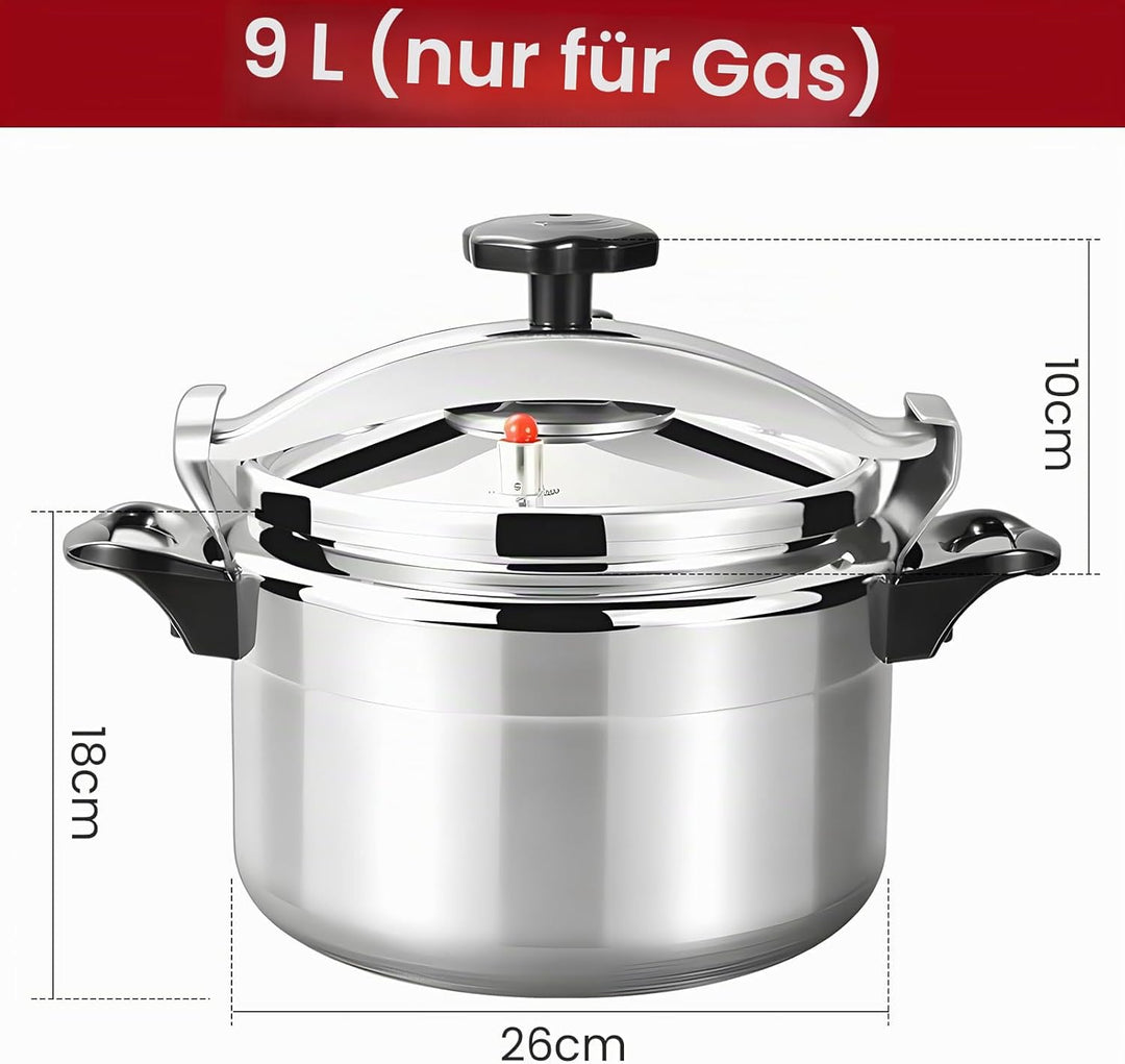 Schnellkochtopf 3L/7L/9L/11L/15L, professionelle Schnellkochtöpfe aus Aluminium mit Sicherheitsverri