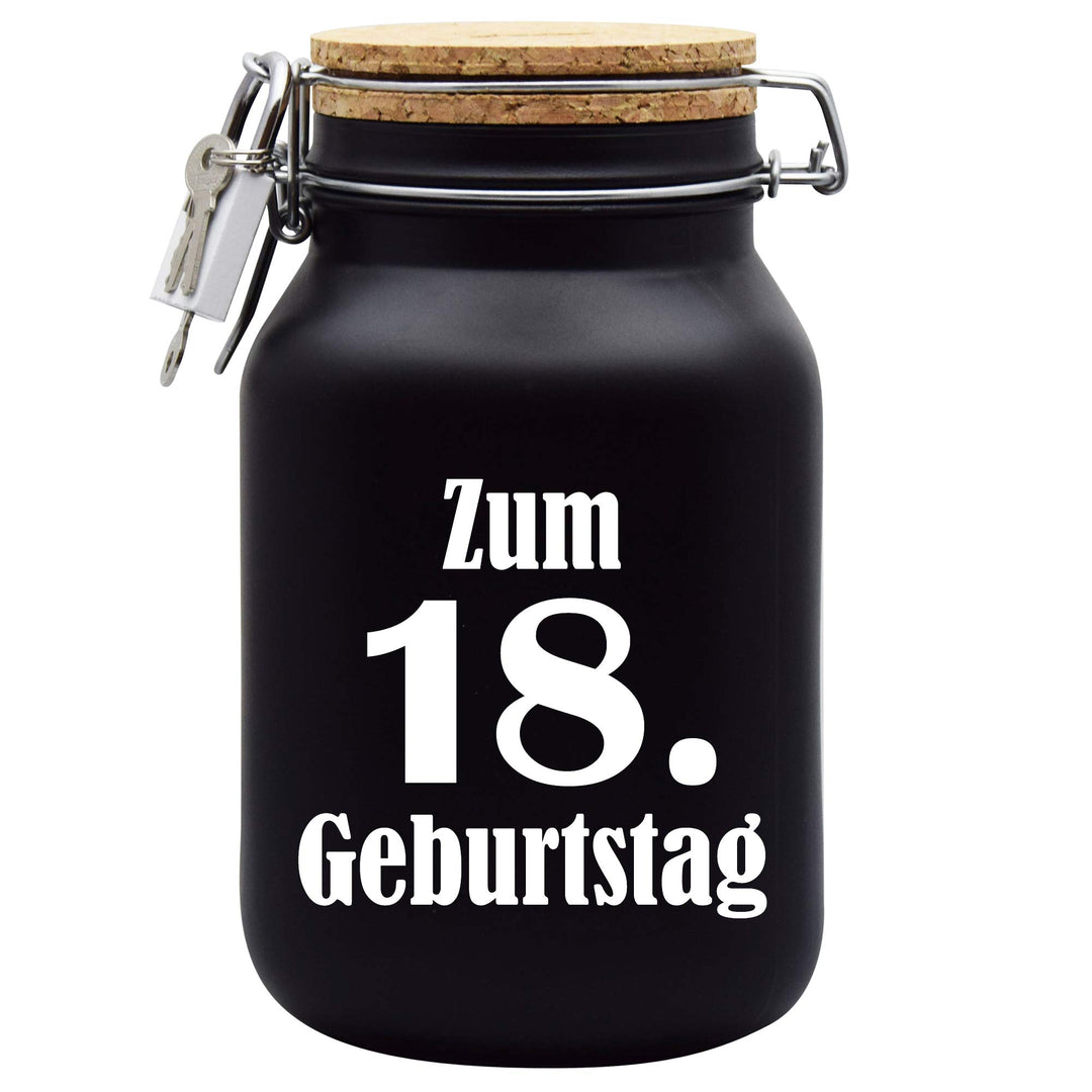 Spardose Zum 18. Geburtstag Geld Geschenk Idee Schwarz XL