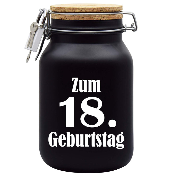 Spardose Zum 18. Geburtstag Geld Geschenk Idee Schwarz XL
