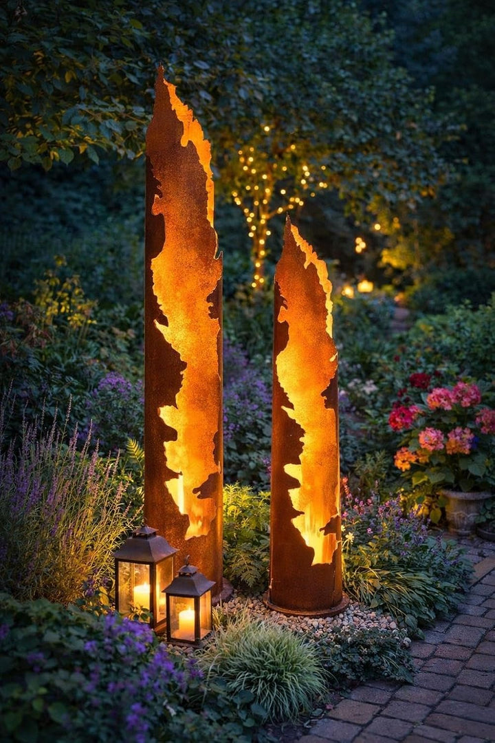 ESTEXO Dekosäule Rostsäule Gartendeko Edelrost Säule Pflanzsäule Rost Garten Blumensäule 120 cm, 120