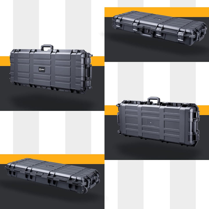 Lykus HC-9010 Wasserdicht Koffer mit anpassbar Rasterschaumstoff, Innengrösse 86,8x33,5x13 cm, Passe