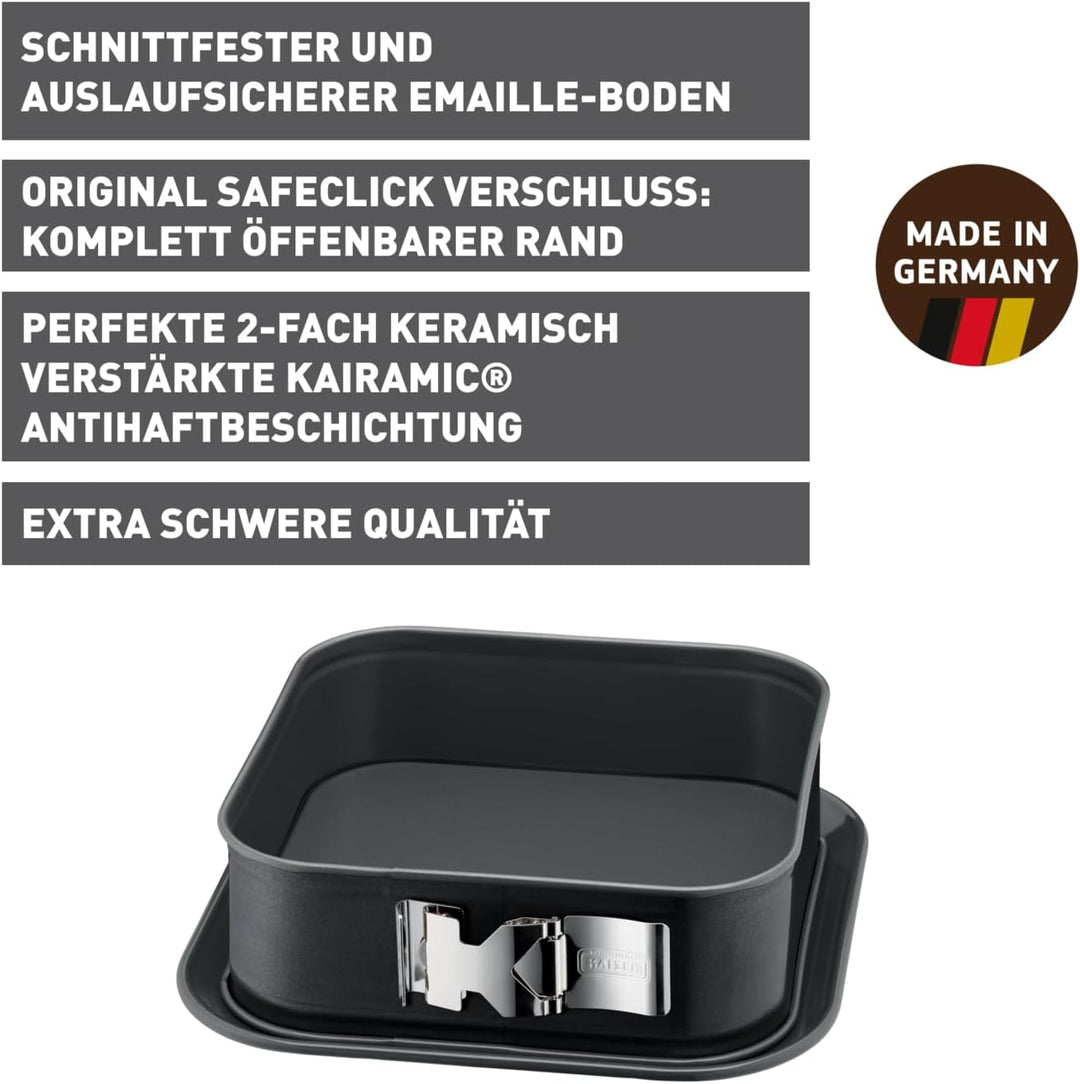 Original Kaiser La Forme Plus Springform eckig 24 x 24 cm, Backform quadratisch, rechteckig, Emaille