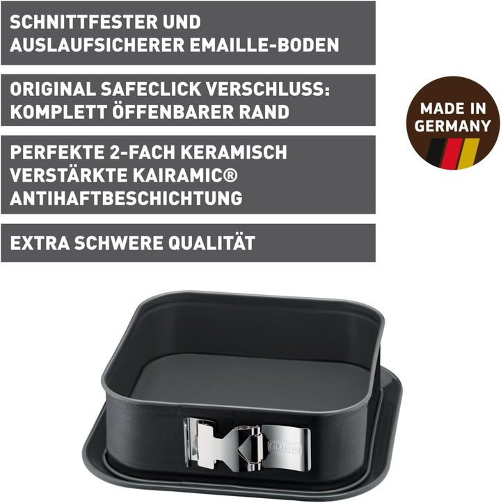Original Kaiser La Forme Plus Springform eckig 24 x 24 cm, Backform quadratisch, rechteckig, Emaille