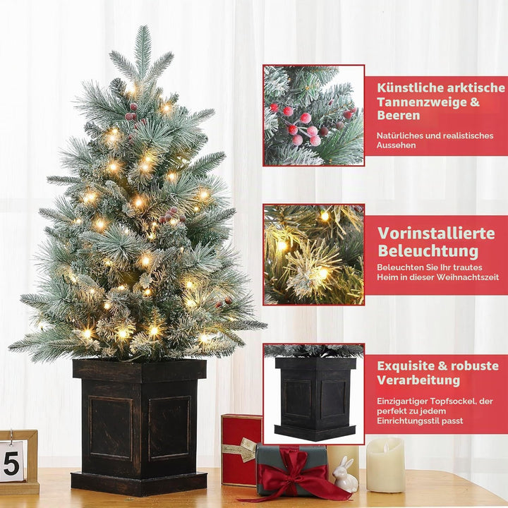 90cm Premium Weihnachtsbaum Künstlich mit 78 Warmweiss LEDs - Batteriebetrieben Künstlicher Weihnach