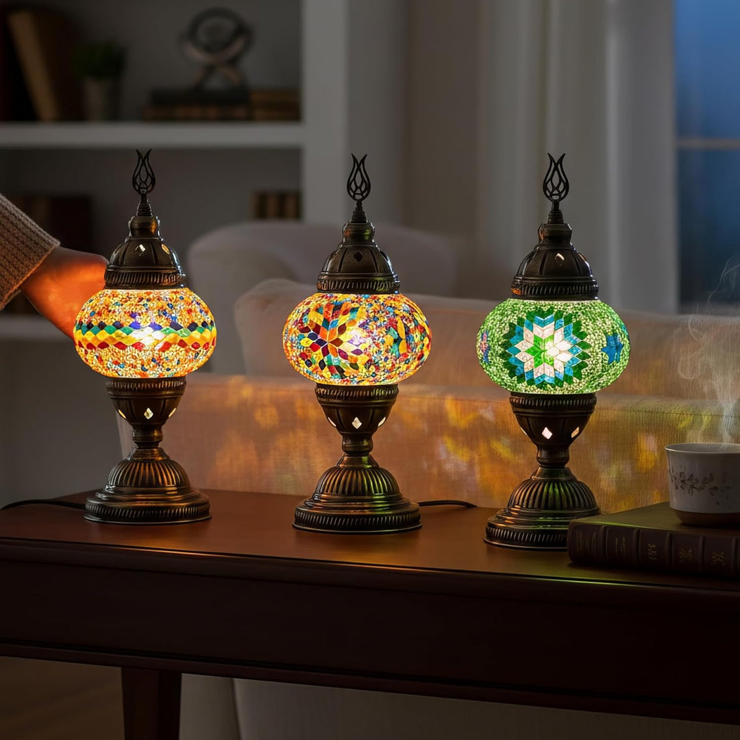 DEMMEX DIY Türkisches Mosaiklampen-Set, komplettes Kunst- und Handwerks-Geschenkset für Erwachsene u