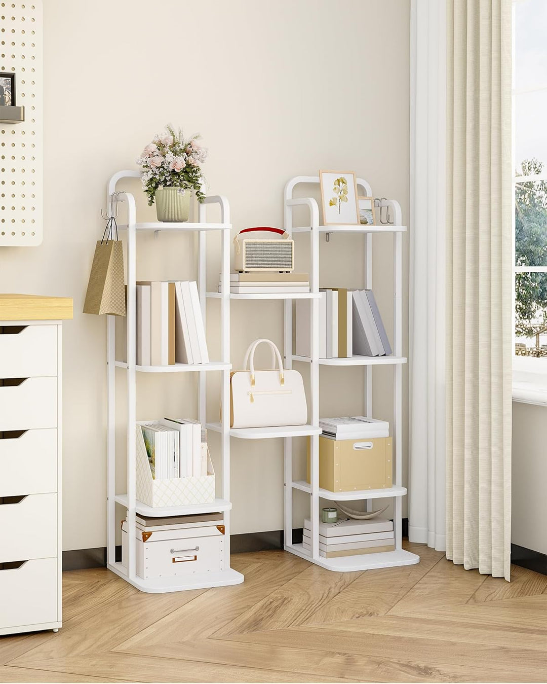 Hzuaneri Vertikales Schuhregal, 6-Stöckige Schuhregale, Schuhturm für Kleine Räume, Freistehend, Ver